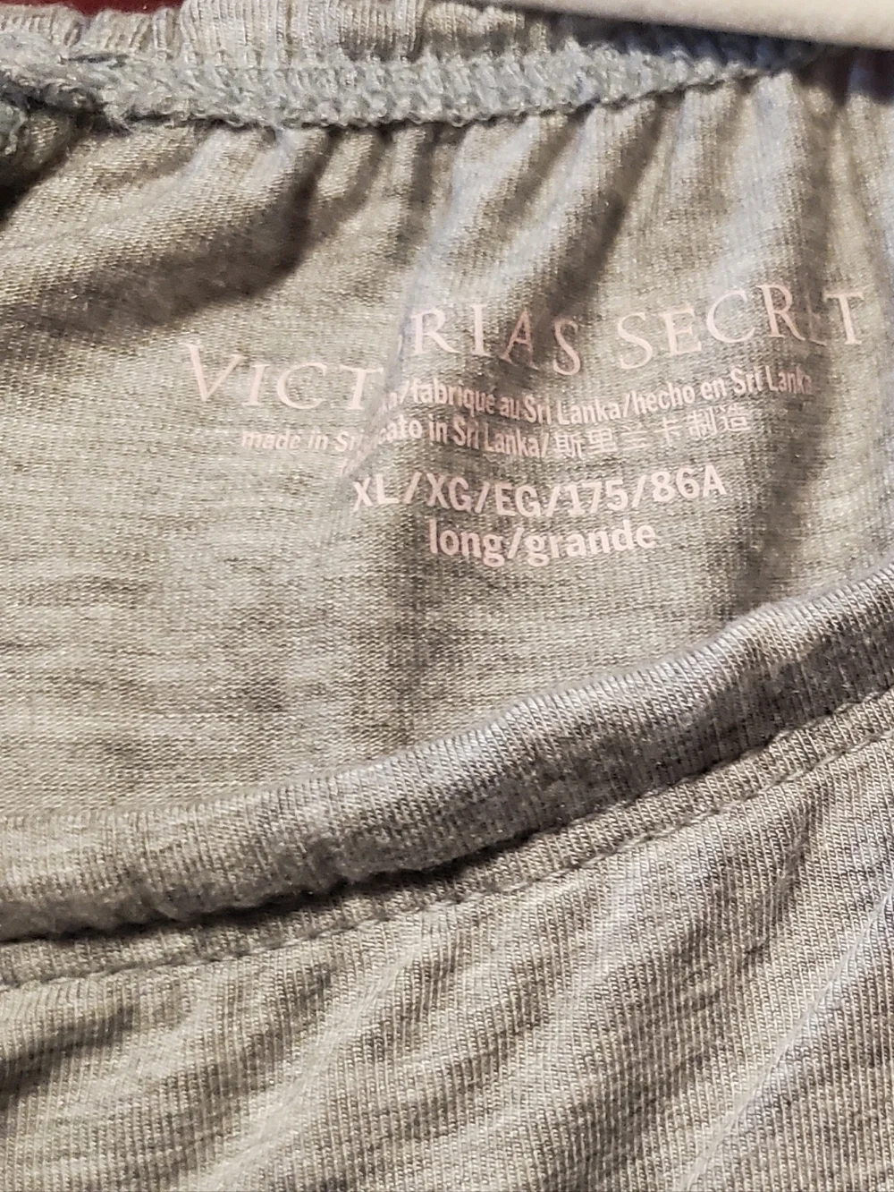 Victoria's Secret Gray & Black Two-Piece Pajama Set with Black Lace Accent Trim - Picture 6 of 11